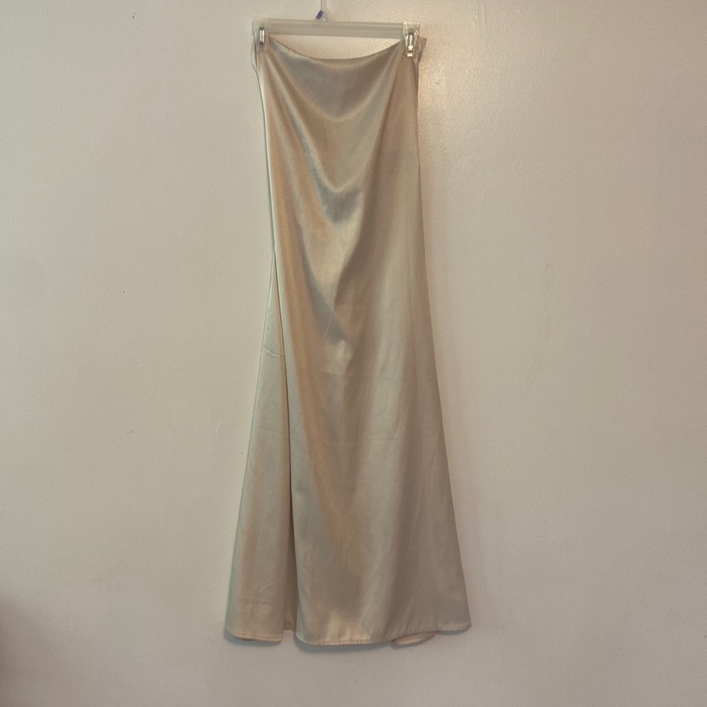 Tan silk dress